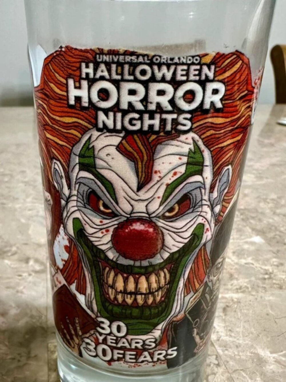 Halloween Horror Nights Orlando 30 Years of Fears Collector’s Glass